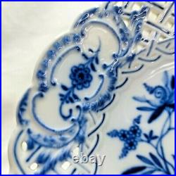 Lot of 2 Meissen BLUE ONION Crossed Swords 8 Reticulated Plate