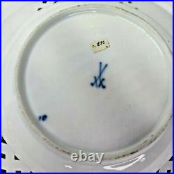 Lot of 2 Meissen BLUE ONION Crossed Swords 8 Reticulated Plate