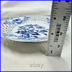 Lot of 2 Meissen BLUE ONION Crossed Swords 8 Reticulated Plate