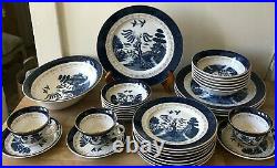 Lovely 37 piece Set Nikko Antique Willow Blue Willow Dishes