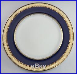 Lovely set 17 Antique Spode Copeland Cobalt Blue White Gilt Plates