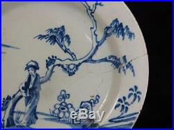 M013 Antique 18th Century English Delft Blue & White Plate