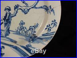 M013 Antique 18th Century English Delft Blue & White Plate