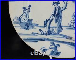 M013 Antique 18th Century English Delft Blue & White Plate