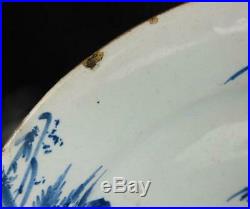 M013 Antique 18th Century English Delft Blue & White Plate