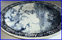 MCM Delfts Boch Large Wall Plate Charger Blue White 15 Holland, Rare