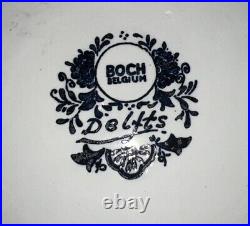 MCM Delfts Boch Large Wall Plate Charger Blue White 15 Holland, Rare