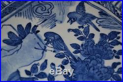 MING DYNASTY WANLI KRAAK PORCELAIN BLUE AND WHITE Charger Plate birds and plants