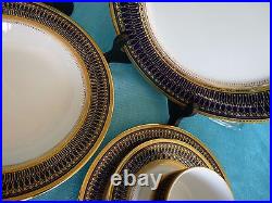 MUIRFIELD New York GOTHIC COBALT Single ONE 5pc Dinner Place SET Gold & Blue