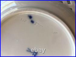 Meisen Authentic Antique Pair Blue & White Reticulated Porcelain Plates