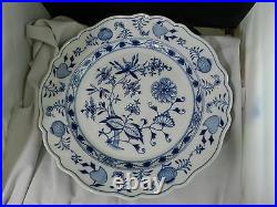 Meissen Blue Onion Chop Round Platter Chope Plate Crossed Swords 13 7/8