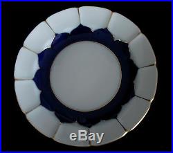 Meissen Set Of Saucer And Dessert Plates (two) Cobalt Blue, White And Gold Euc