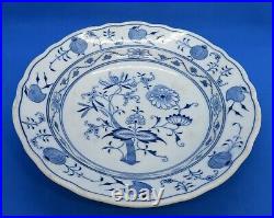 Meissen onion design blue & white 19th century antique shallow bowl plate