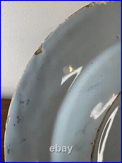 Mid-18th Century Blue & White English Delftware Plate c. 1750 22.5cm