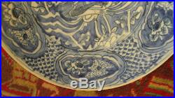 Ming Dynasty Chinese Porcelain Blue & White Swatow Bowl Plate Charger Shipwreck