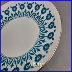 Minton Aesthetic Movement Plate 9 inch White with Blue Flowers Floral 1878
