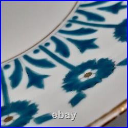 Minton Aesthetic Movement Plate 9 inch White with Blue Flowers Floral 1878