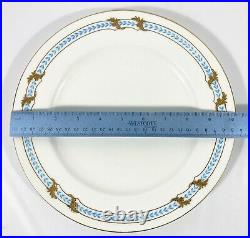 Minton Tiffany Raised Encrusted Gold Leaf Turquoise Laurel DINNER Plate England