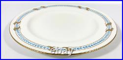 Minton Tiffany Raised Encrusted Gold Leaf Turquoise Laurel DINNER Plate England