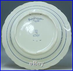 @ NEAR PERFECT @ Porceleyne Fles handpainted blue & white Delft charger 1945