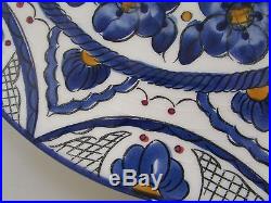 NEW MAC'B France Faience Blue & White Floral Pottery Plates 10 1/4 Set of 8
