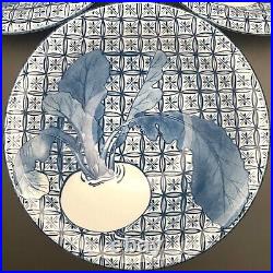 Nabeshima Porcelain Garlic 6pc Soup Bowl Set Circa 1940s Japan 6.75 Diameter