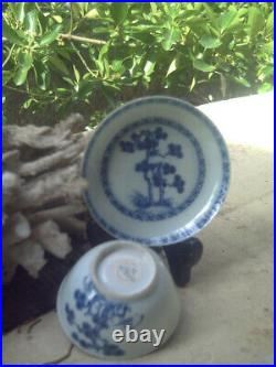Nanking Cargo 2 Dishes 2 Bowls 1752 Christie's 1986 Blue/white Pine Pattern