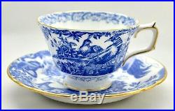 New Royal Crown Derby Blue Aves A1309 Blue & White 4 Piece Teacup/saucer/plates