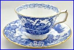 New Royal Crown Derby Blue Aves A1309 Blue & White 4 Piece Teacup/saucer/plates