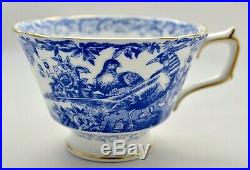 New Royal Crown Derby Blue Aves A1309 Blue & White 4 Piece Teacup/saucer/plates