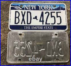 New York City License Plate Blue On White Featuring Niagra Falls