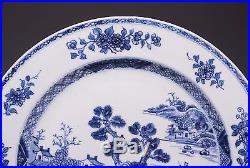 Nice Chinese Blue & White plate, young boy on buffalo, 18th ct. Diam. 28.5 cm