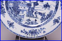 Nice Chinese Blue & White plate, young boy on buffalo, 18th ct. Diam. 28.5 cm