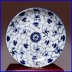 Nice Chinese Ming Dynasty Chenghua Old Plate Blue And White Porcelain Dish HX69