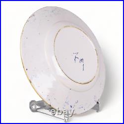 Nice Dutch Delft Blue plate, peacock, 18th ct, marked de Porceleyne Claeuw