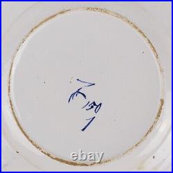 Nice Dutch Delft Blue plate, peacock, 18th ct, marked de Porceleyne Claeuw