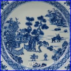 Nice deep Chinese Blue & White plate, figures in a landscape, 18th ct