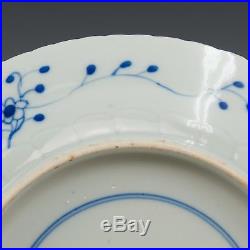 Nice large Chinese Blue & White porcelain plate, crab & burse, 19th ct. Marked