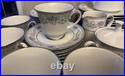 Noritake Blue Hill 2482 Bone China Dinner / Tea Service 47 pieces Immaculate