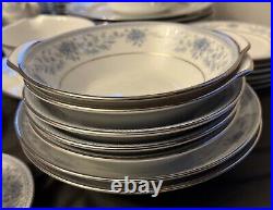 Noritake Blue Hill 2482 Bone China Dinner / Tea Service 47 pieces Immaculate