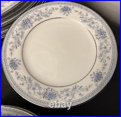 Noritake Blue Hill 2482 Bone China Dinner / Tea Service 47 pieces Immaculate