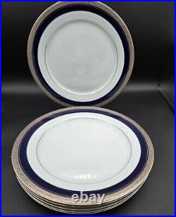 Noritake Crestwood Cobalt Platinum Dinner Plate 10.5 in Set of 6