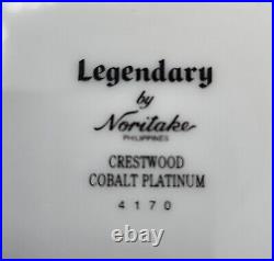 Noritake Crestwood Cobalt Platinum Dinner Plate 10.5 in Set of 6