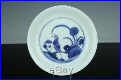 Nov143 Very Rare Kutani Aikutaniblue&white Porcelain Plate Middle Edo