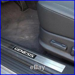 OEM White blue LED Front Door Scuff Step plate 4PCS 2009-2013 Hyundai Genesis