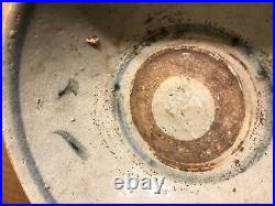 OLD BLUE & WHITE SHIPWRECK MING BOWL 5.25 IN. DIAM. 2IN. HIGH Ancient POTTERY