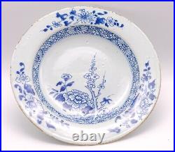 OLD Chinese Blue & White Deep Plate Prunus Porcelain Qing Qianlong (1736-1795)
