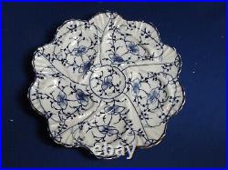 OLD TETTAU Germany Blue White Porcelain ONION/BAMBOO 8 1/4Oyster Plate c1890S#2