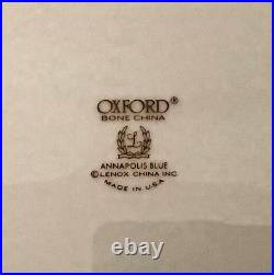OXFORD Annapolis Blue 4 Dinner Plates & 3 Salad Plates All New, Unused EUC