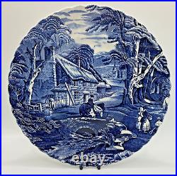Old Foley James Kent Blue & White Cottage Scene Dinner Set for Four 20 Piece